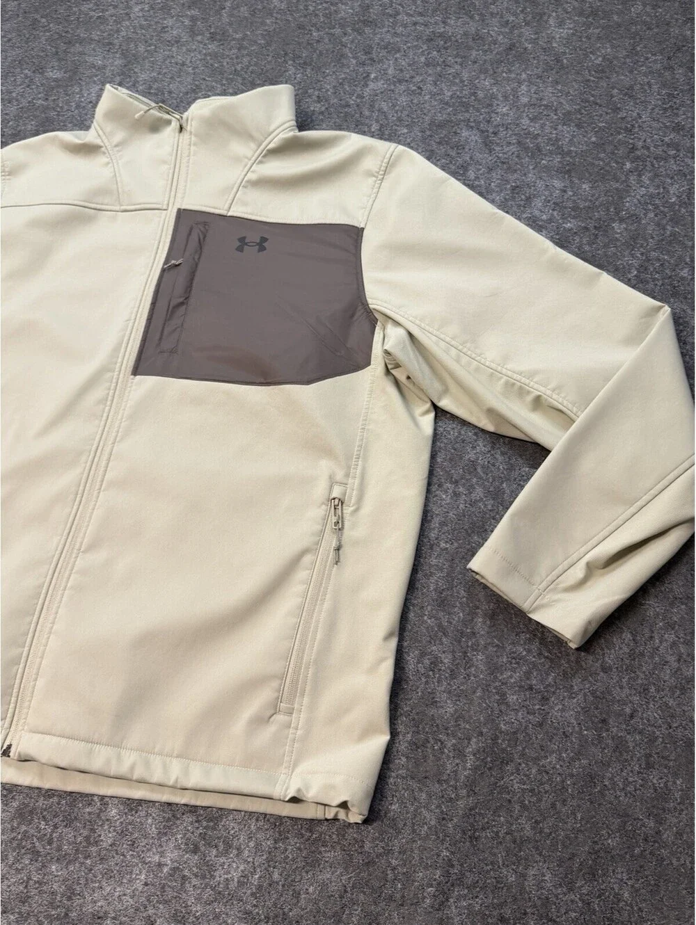 Under Armour ColdGear Infrared Softshell Jacket Men’s XXL Tan Full Zip Coat